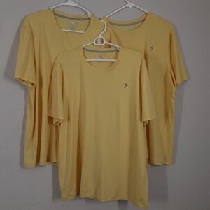 Lot Of 3 Reel Legends Reel-Tec Adult Mens L Yellow Short Sleeve T Shirt Bundle